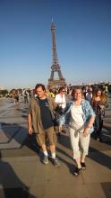 Chris and Myle on the Move near the Eiffel tower.